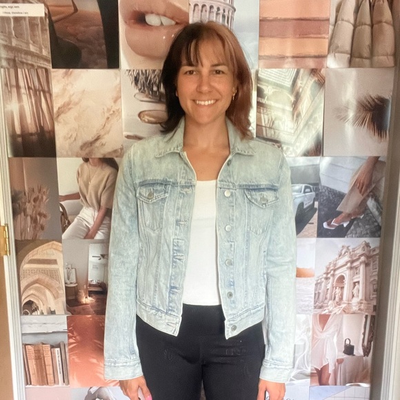 Denim Jacket with Blue Butterfly Design - Picture 2 of 2